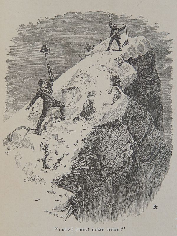 Edward Whymper e Michel Croz sulla vetta del Cervino nel 1865.