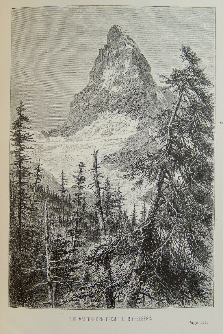 Il Cervino visto dal Riffelberg (Svizzera) – disegno di Edward Wymper – Ex libris Gian Mario Navillod.