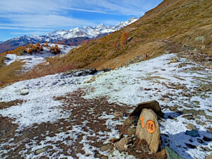 Attraversamento del Ru di Cleva Bella di Chamois nel 2025 (dopo i lavori di intubazione) - Foto di Gian Mario Navillod.