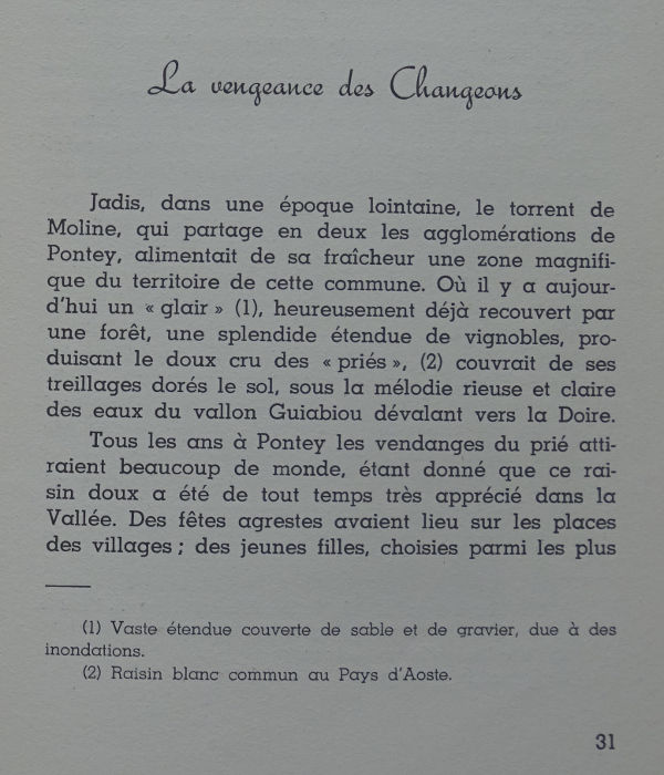 André Ferré, Contes Légendes et Paysages du Val d'Aoste, Imprimerie Valdôtaine, Aoste, 1953, pag. 31