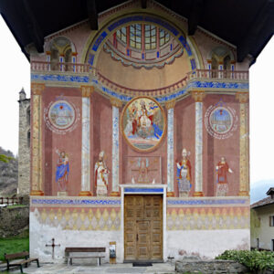 Facciata della chiesa di Saint-Léger lungo il Ru Neuf di Aymavilles - Foto di Gian Mario Navillod.