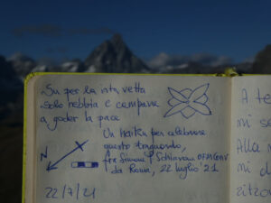Haiku nel libro di vetta del Monte Tantané di La Magdeleine - 22 luglio 2021 - Foto di Gian Mario Navillod