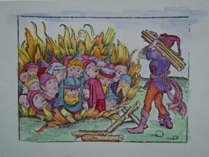 Il rogo (Cronache di Norimberga 1493) - Foto di Gian Mario Navillod.