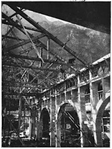 Interno della centrale di Covalou in costruzione - Prima pagina di Sincronizzando rivista mensile di elettricità e varietà - dicembre 1925